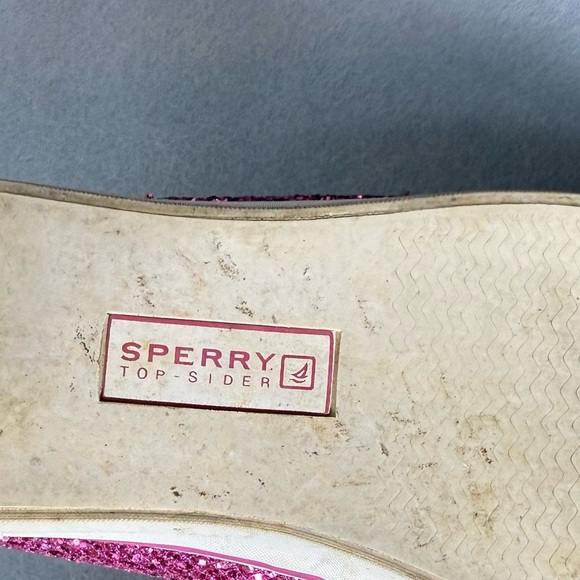 Sperry Topsider Women’s Bahama Raspberry Pink Glitter Shoes size 8M - Picture 14 of 14